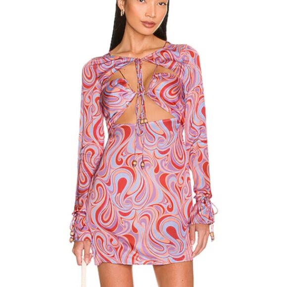 Revolve Song of Style Swirl Cut Out Mini Dress "Coraline" - Picture 1 of 10